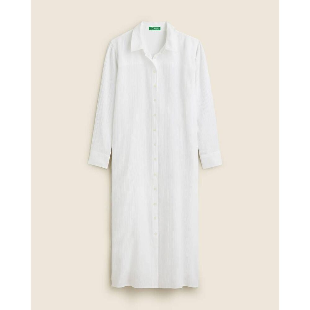 J. Crew Long beach shirt in airy gauze White BX634 NEW